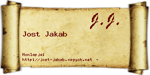 Jost Jakab névjegykártya